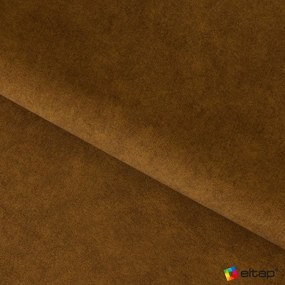 Pat matrimonial galben ocru tapițat cu spațiu de depozitare cu somieră 140x200 cm Plissa – ELTAP