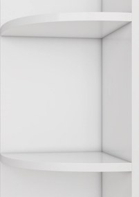 Raft de colț din MDF, design cu cinci straturi, design triunghiular care economisește spațiu, 42x30x180 cm, Alb