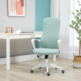 Vinsetto Scaun de birou ergonomic, cu înălțime ajustabilă și balans, 62x56x110-119,5 cm, verde | Aosom Romania