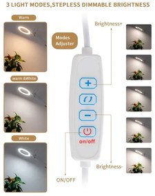 Lampă LED dimabilă de masă cu lupă LED/12W/5V 3000/4200/6000K alb Brilagi