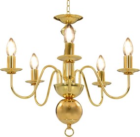 vidaXL Candelabru, auriu, 5 becuri E14