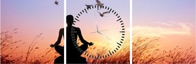 Tablou - Meditații (cu ceas) (90x30 cm)
