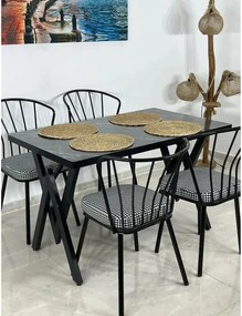 Scaun Fiona metal, balcon,terasa,bucatarie,birou,dining Homs, negru