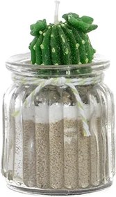 Lumanare Cactus din sticla si ceara 9cm - modele diverse