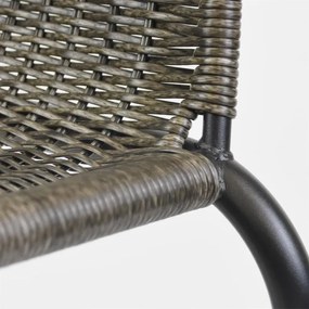 Scaun bistro de grădină, stivuibil, gri închis