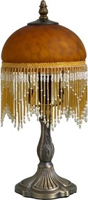 Lampa de masa din zinc , cu abajur din sticla , "Belle Epoque"