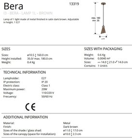 Pendul din metal maro inchis satinat Bera