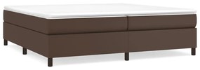 3121068 vidaXL Cadru de pat box spring, maro, 200x200 cm, piele ecologică