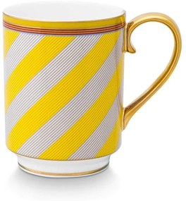 Cană porțelan Chique Stripes Yellow 350ml