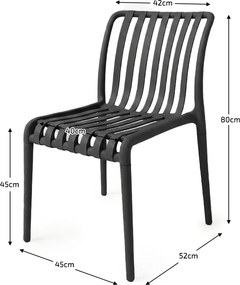 OFERTA Scaun din plastic TREGO, antracit, calitate a II-a