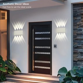 Brilagi - Aplica LED de exterior FLAREBOX, 8W, 230V, alb, IP65