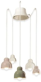 Lustra cu 5 pendule design italian realizat manual din ceramica BERIMBAU Mix