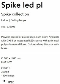 Plafoniera, Spot aplicat tavan SPIKE LED PL1 negru