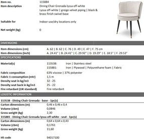 Scaun design LUX Grenada, lyssa off-white 115884 HZ