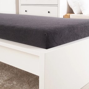 Cearșaf de pat 4Home Perfect din frotir antracit, 90 x 200 cm