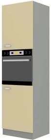 Dulap de bucătărie pentru cuptor Kelyn 60 DP 210 2F (Crem lucios + gri). 1032757