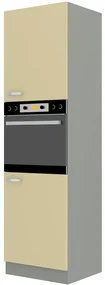 Dulap de bucătărie pentru cuptor Kelyn 60 DP 210 2F (Crem lucios + gri). 1032757