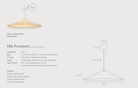 Pendul design modern Hill alb