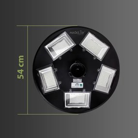 Lampă LED stradală solară cu senzor LED/22W/6V 6500K IP65 negru + telecomandă