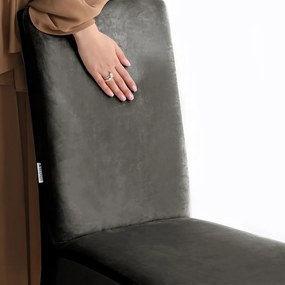 Restilo Husă pentru scaun Sento gri închis, 48 x48 x 58 + 10 cm, set de 4 bucăți