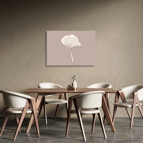 Tablou pe sticlă - Frunze bej N⁰3 (70x50 cm)