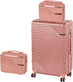 TraveLux Urban XIV set valiză rulantă aur roz