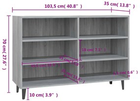 Servanta, gri sonoma, 103,5x35x70 cm, PAL 1, sonoma gri