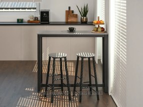 Set masă scaune pentru sufragerie Remma (beton + negru) (pentru 2 persoane). Promo -11%. 1111872