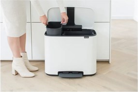 Coș de gunoi alb de reciclat/cu pedală din oțel 34 l Bo – Brabantia
