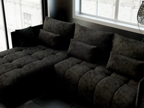 Colțar extensibil dumonde cu ladă de depozitare si sezut confortabil din spuma high-density, Malta Enjoy Black 235x185 cm