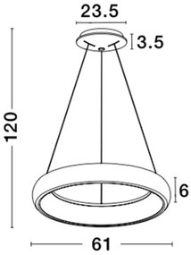 Lustra LED dimabila, design modern Albi maro, 61cm