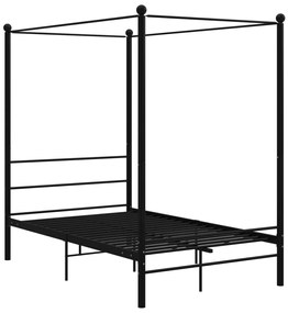 325057 vidaXL Cadru de pat cu baldachin, negru, 120x200 cm, metal