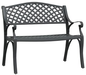 317748 vidaXL Bancă de grădină, negru, 102 cm, aluminiu turnat