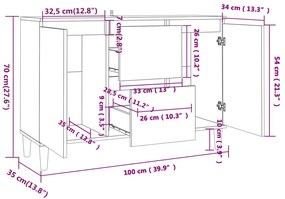 Servanta, alb, 103,5x35x70 cm, PAL 1, Alb