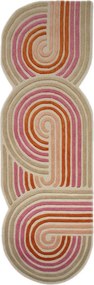 Covor tip traversă roz țesut manual din lână 80x300 cm Spiral Shaped – Flair Rugs