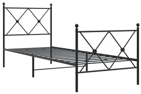 376511 vidaXL Cadru pat metalic cu tăblii de cap/picioare, negru, 80x200 cm