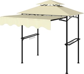 Outsunny Pavilion grătar 242x149x248 cm rezistent la apă ignifug pavilion de grădină cu acoperiș dublu Bej | Aosom Romania