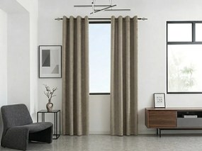 Perdea opaca LOOM VELVET 140x250 cm, bej-maro Agatat: Inele metalice