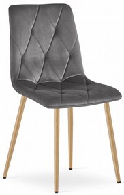 Scaun dining catifea LIBRA gri închis