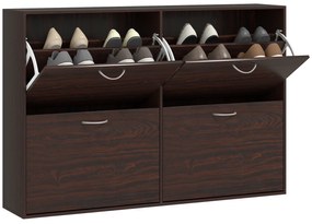 HOMCOM Pantofar cu Rafturi Reglabile din PAL, 120x24x81 cm, Maro | Aosom Romania