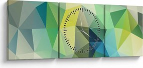 Tablou abstracțiunii geometrice (cu ceas) (90x30 cm)