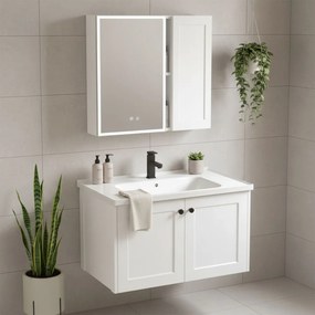 Set mobilier de baie cu lavoar Monti 60cm White