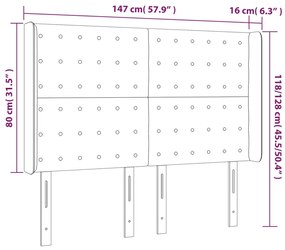 Tablie de pat cu LED, gri deschis, 147x16x118 128 cm, textil 1, Gri deschis, 147 x 16 x 118 128 cm