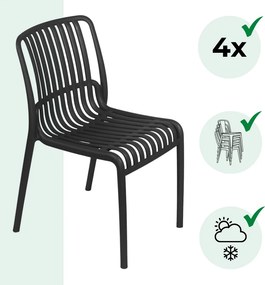 Scaun de grădină TELMA, set 4 buc., antracit I.P.A.E-Progarden