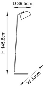 Lampă de podea BRAIR Endon 106337, 1xE27/10W/230V, neagră