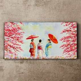 Tablou canvas flori de copac acuarelă
