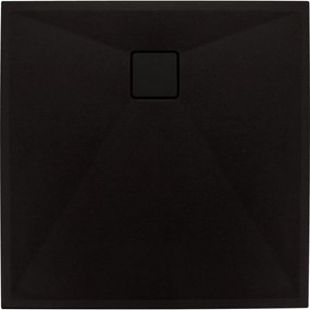 Cadita dus compozit slim patrata neagra 90x90 cm Deante, Correo Square Negru, 900x900 mm