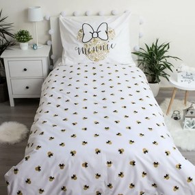 Disney Minnie Set de lenjerie Gold 140×200cm, 70×90 cm