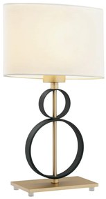 Veioza, lampa de masa design modern Perseo crem, auriu, negru
