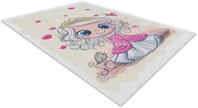 BAMBINO 43020 covor lavabil Prințesă, stele pentru copii anti-alunecare - crem / roz